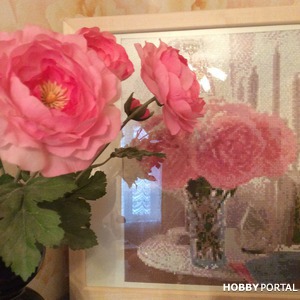 Предлагаю готовую картину алмазная мозаика пионы и композиция