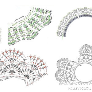 Ажурные вязаные воротнички - схемы для вязания