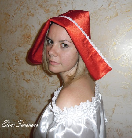 Капор красной шапочки взрослый для карнавального костюма ручной работы на заказ