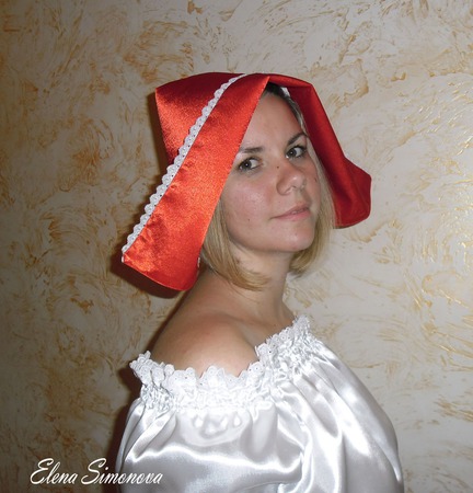 Капор красной шапочки взрослый для карнавального костюма ручной работы на заказ