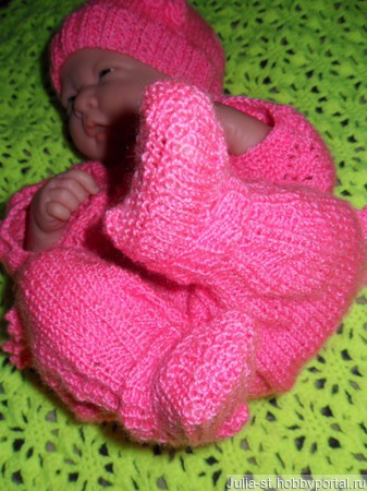 Костюм для новорожденной "Розовая нежность" ручной работы на заказ