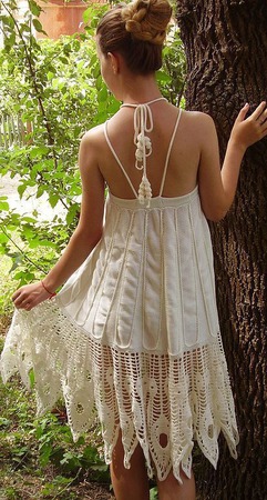Вязаный сарафан-юбка "Лунная фея" ручной работы на заказ