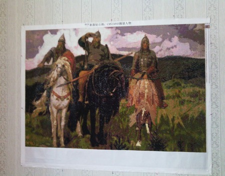 Алмазная картина "Три богатыря" ручной работы на заказ