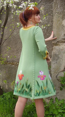 Платье вязаное "Желанный ирис" ручной работы на заказ