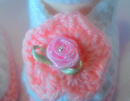 Пинетки-туфельки "Розовые розы" ручной работы на заказ
