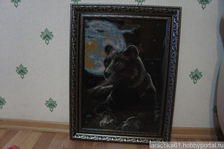 Картина "Лунная пантера" ручной работы на заказ