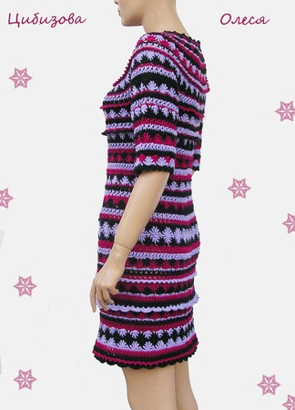 Вязаное платье крючком "Лила" ручной работы на заказ