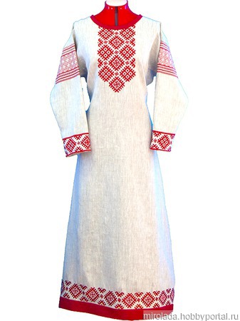 Платье славянское праздничное ручной работы на заказ
