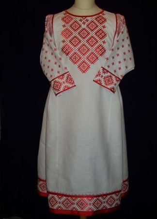 Платье-рубаха праздничное "Славянка" ручной работы на заказ