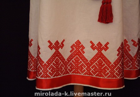 Платье славянское свадебное ручной работы на заказ