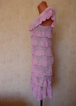 Платье "Розовые веера" ручной работы на заказ