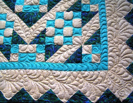 Детское лоскутное одеяло"Сине-голубое" ручной работы на заказ