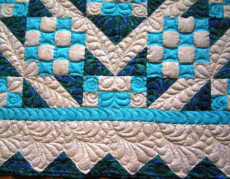 Детское лоскутное одеяло"Сине-голубое" ручной работы на заказ