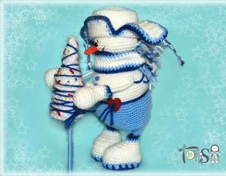 Мастер-класс "Снеговик Ерёмка" + елочка в подарок ручной работы на заказ