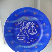 Декоративная тарелка "Зодиак Весы"