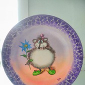 Декоративная тарелка   "Забавный ёжик"