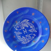 Декоративная тарелка "Зодиак Рыбы"