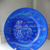 Декоративная тарелка "Зодиак Водолей"