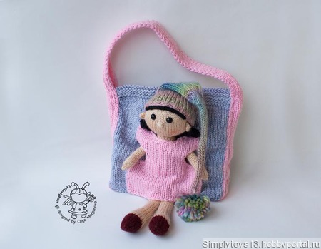 Кукла Айрис и сумочка для куклы и ее одежды ручной работы на заказ