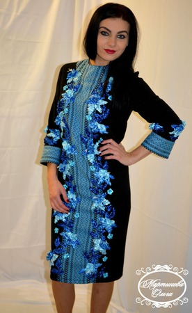 Платье"Синева" ручной работы на заказ