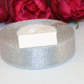 Декоративная лента "Парча" 25 мм (серебро)