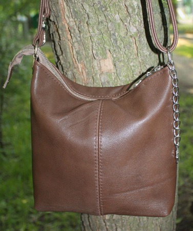 "Шоколадка" Маленькая сумочка кросс-боди на длинном ремешке ручной работы на заказ
