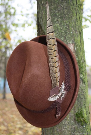 "Тирольская" шляпа ... подарок охотнику ручной работы на заказ