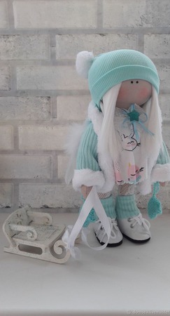 Кукла текстильная Зимний ангел ручной работы на заказ