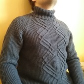 Описание со схемами к мужскому свитеру с узором Зигзаг