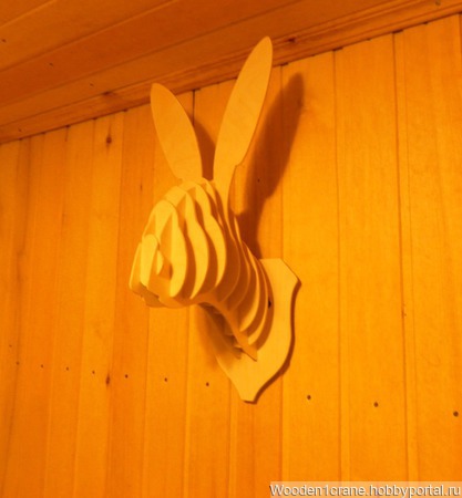 3D декор головы зайца ручной работы на заказ