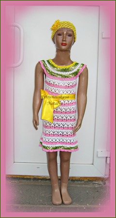 Платье "Summer" вязаное для девочки ручной работы на заказ
