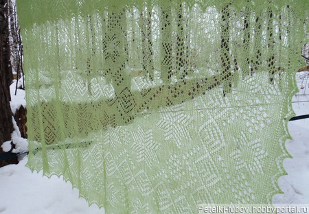 Оренбургский платок Танец снежинок ручной работы на заказ