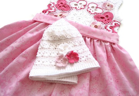 Комплект: платье и панамка из хлопка для девочки Бабочки ручной работы на заказ