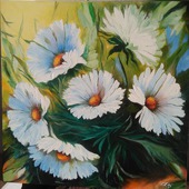 Картина "Белые цветы"