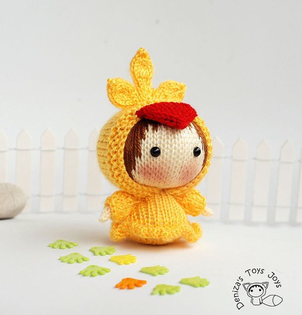 Мастер-класс "Маленькая куколка Цыпленок из серии Tanoshi" ручной работы на заказ