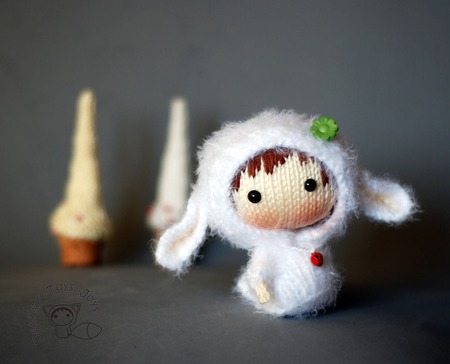 Мастер-класс "Маленькая куколка Белая Овечка из серии Tanoshi" ручной работы на заказ