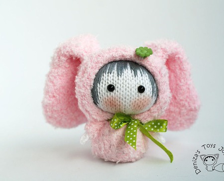 Мастер-класс "Маленькая куколка Розовая Зайка из серии Tanoshi" ручной работы на заказ