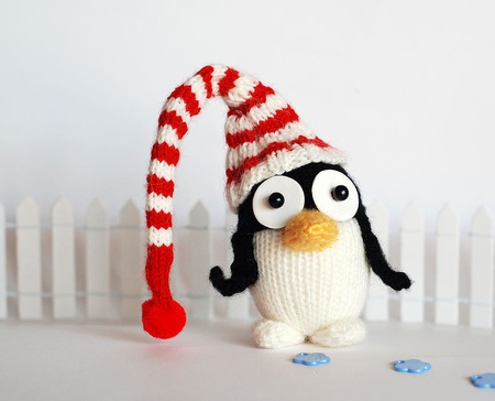 Мастер-класс "Новогодний Пингвинчик в Полосатой шапке" ручной работы на заказ