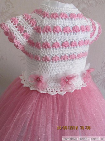 Платьице с розовой юбочкой ручной работы на заказ