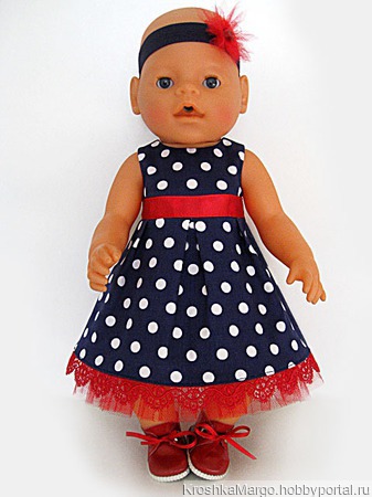 Нарядный комплект одежды для куклы Бэби Борн ручной работы на заказ