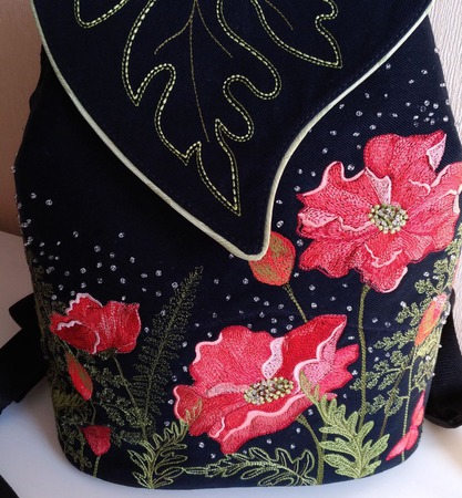 Рюкзак джинсовый женский Винтажный этюд ручной работы на заказ