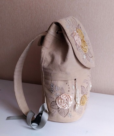 Рюкзак женский текстильный Вальс осени ручной работы на заказ