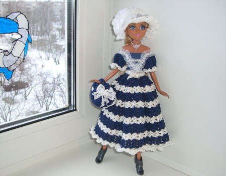 Комплект одежды "Морячка" для куколки мокси тинз ручной работы на заказ