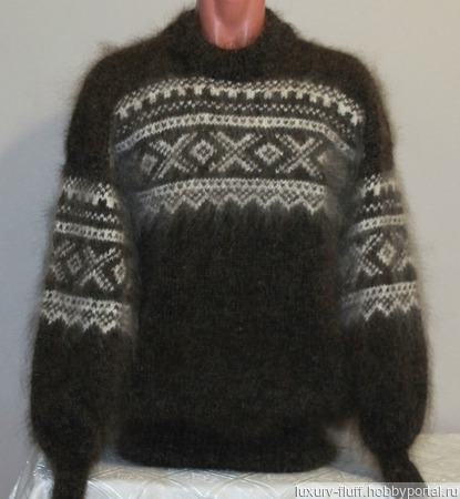 Пуховый свитер из козьего пуха "Корадо" ручной работы на заказ