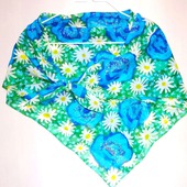 Большой шелковый платок-батик цветочный рисунок светлый платок