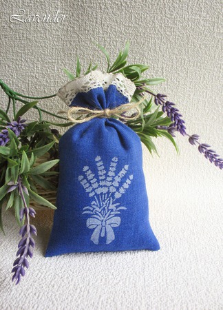 Саше с лавандой "Bouquet of Provence" ароматическое мешочек синий ручной работы на заказ
