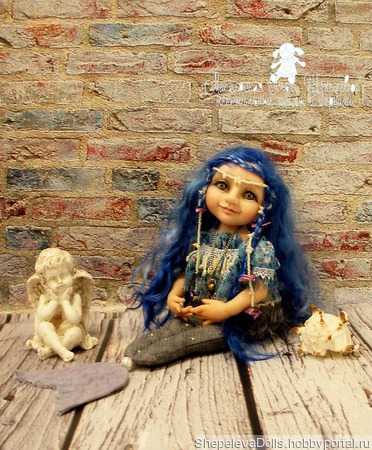 Русалочка.Будуарная кукла. Кукла-болтушка. Кукла из полимерной глины ручной работы на заказ