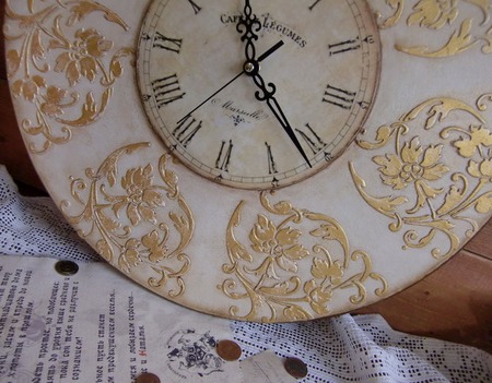 Большие часы настенные "Вальс цветов" 40 см ручной работы на заказ