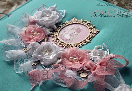 Коробочка "Мамины сокровища"  для девочки бирюзовая розовая ручной работы на заказ
