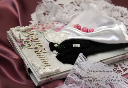 Шоколадница свадебное в коробке белый розовый подарок молодоженам ручной работы на заказ
